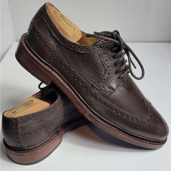 Cole Haan Brown Pebble Leather Wingtip Men's Oxfords Size 8 - Picture 3 of 6